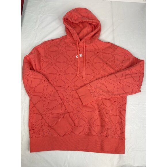 Nike Center Swoosh AOP Hoodie Men’s Medium Rose Pullover Fleece Sweatshirt - Picture 8 of 16
